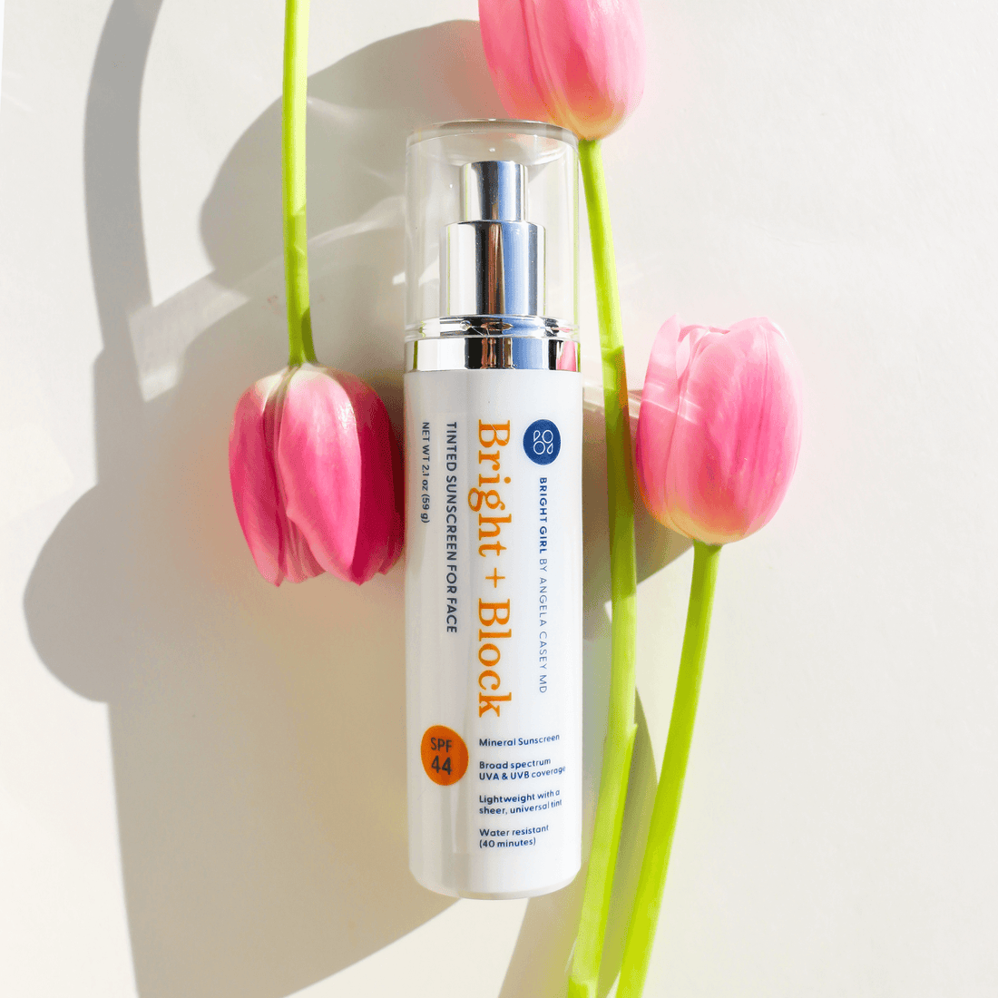 Bright Girl Facial Sunscreen 2.1 oz. Bright Girl Bright + Block SPF44 Tinted Mineral sunscreen - Skin Type Solutions