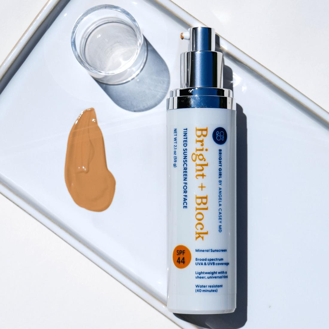 Bright Girl Facial Sunscreen 2.1 oz. Bright Girl Bright + Block SPF44 Tinted Mineral sunscreen - Skin Type Solutions