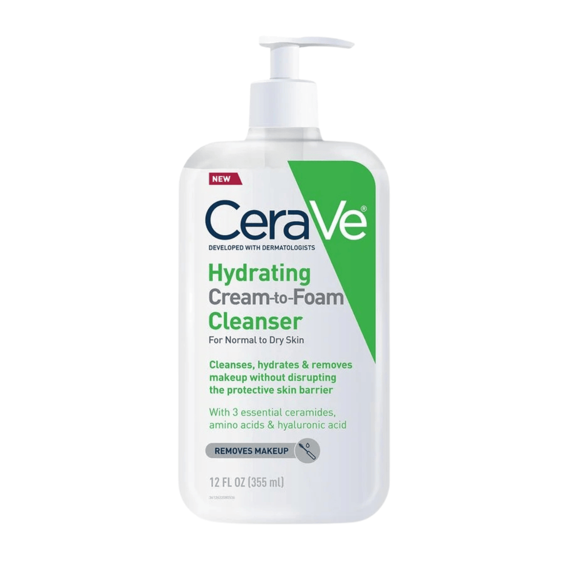 Cerave Facial Cleanser 12 oz. CeraVe Hydrating Cream to Foam Cleanser for Normal to Dry Skin - Skin Type Solutions