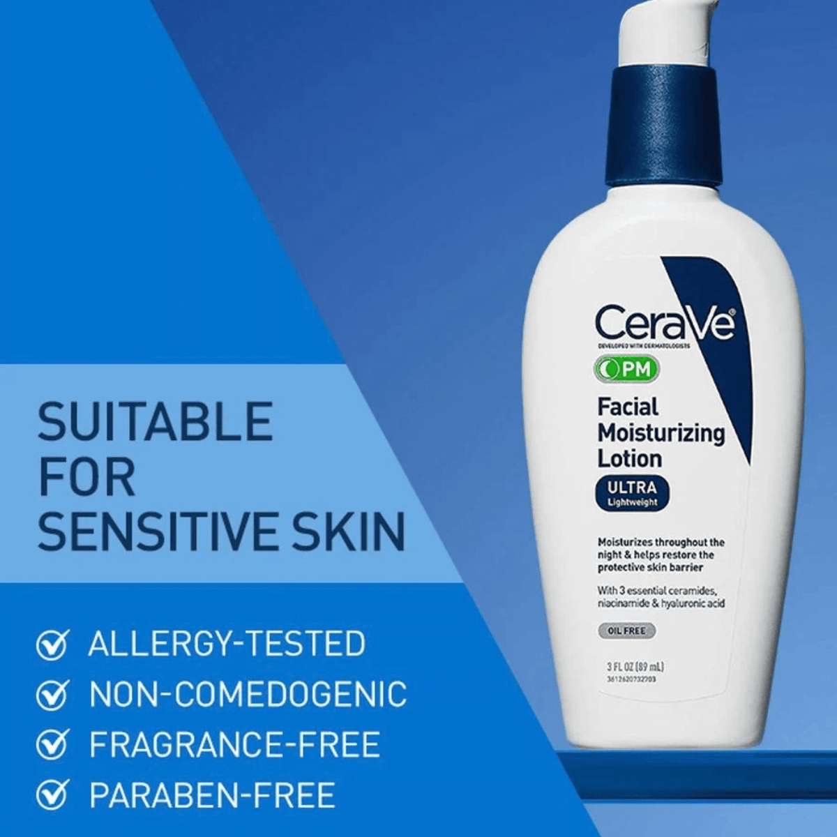 Cerave Facial Moisturizer CeraVe PM Facial Moisturizing Lotion - Skin Type Solutions