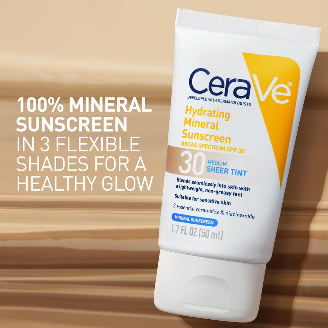 Cerave Face & Body Sunscreen CeraVe Hydrating Mineral Sunscreen Broad Spectrum SPF 30 Deep Tint - Skin Type Solutions