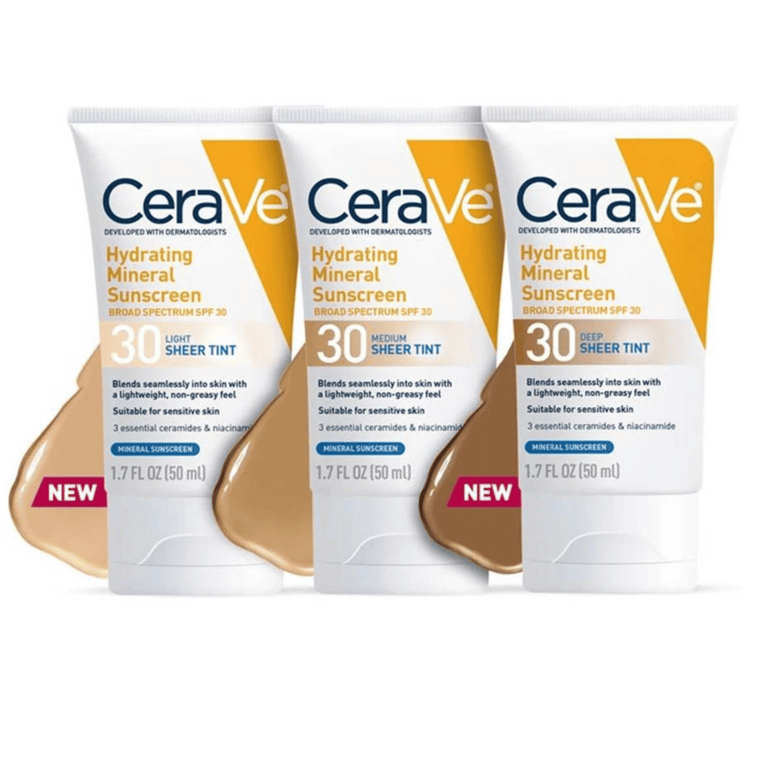 Cerave Face & Body Sunscreen CeraVe Hydrating Mineral Sunscreen Broad Spectrum SPF 30 Deep Tint - Skin Type Solutions