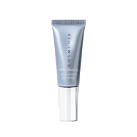 Cosmedix Opti Crystal Liquid Crystal Eye Serum in a light blue squeeze tube with a clear cap, centered on a white background. at skin type solutions