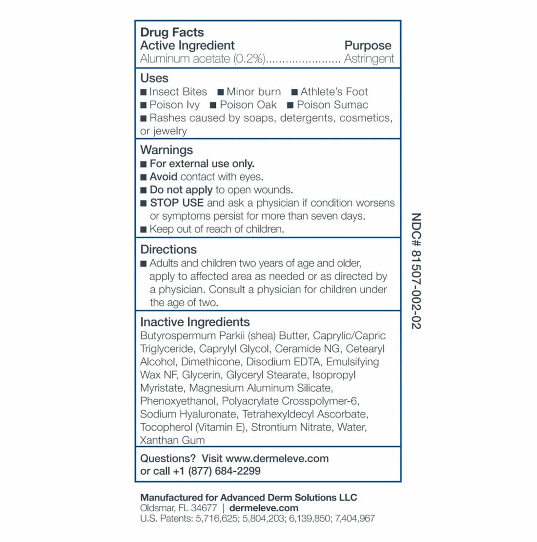 Dermeleve Body Moisturizer Dermeleve Steroid Free Anti-Itch Soothing Cream 2 oz. - Skin Type Solutions