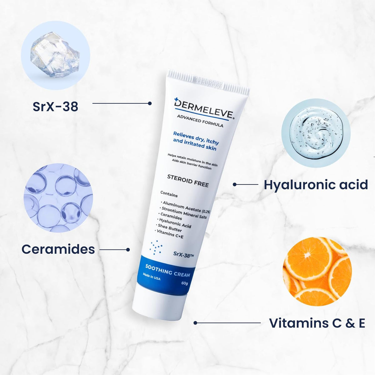 Dermeleve Body Moisturizer Dermeleve Steroid Free Anti-Itch Soothing Cream 2 oz. - Skin Type Solutions