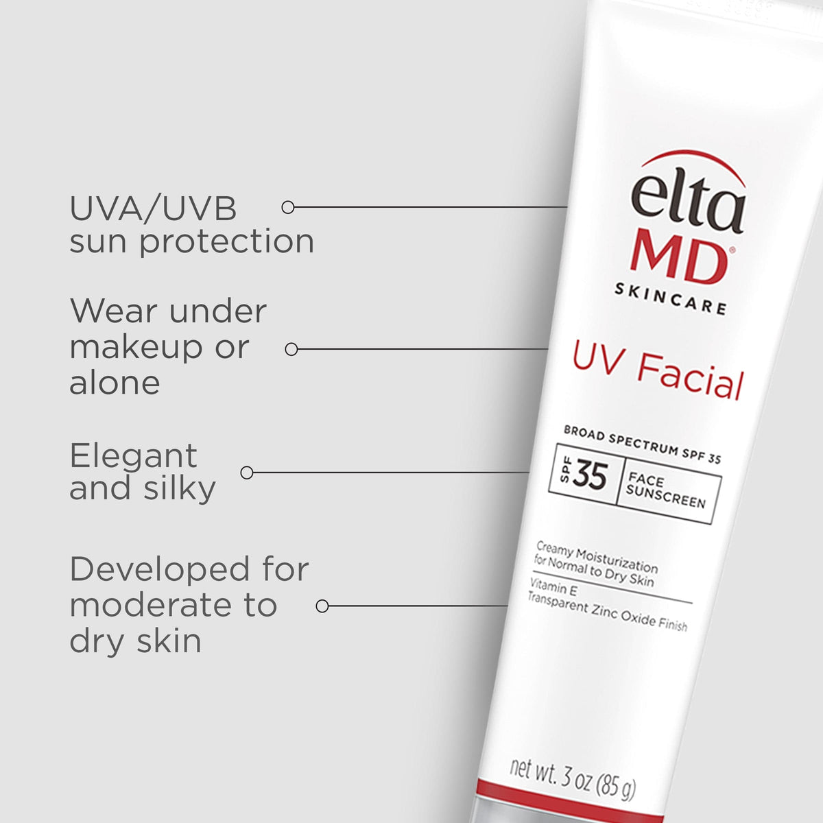 EltaMD Facial Sunscreen 3 fl. oz. EltaMD UV Facial Broad-Spectrum SPF 35 - Skin Type Solutions