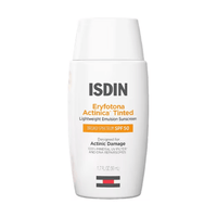A white bottle of ISDIN Eryfotona Actinica Tinted Lightweight Emulsion Sunscreen SPF 50, skin type solutions