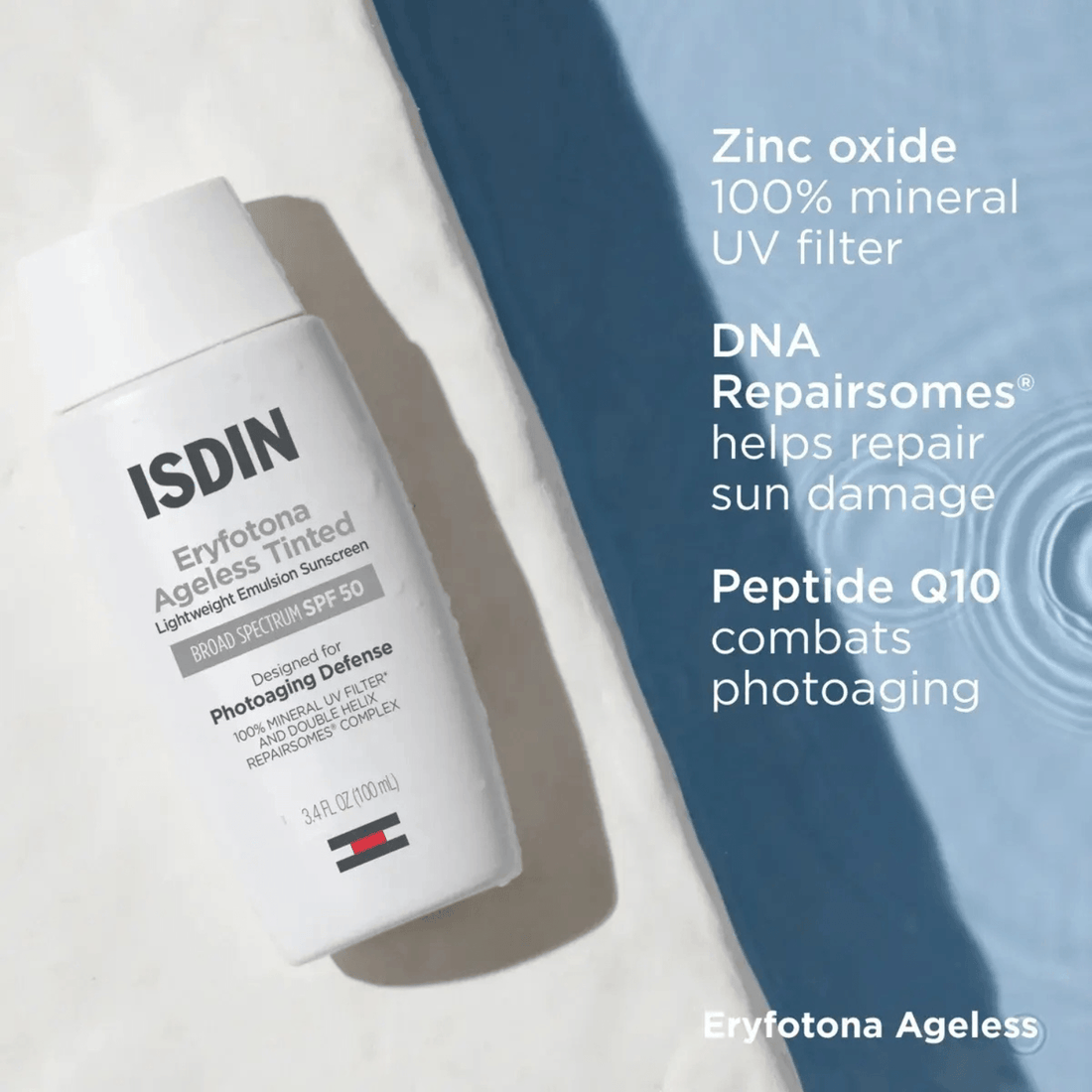 ISDIN Facial Sunscreen 3.4 fl. oz. ISDIN Eryfotona Ageless Tinted Mineral Sunscreen SPF 50 - Skin Type Solutions