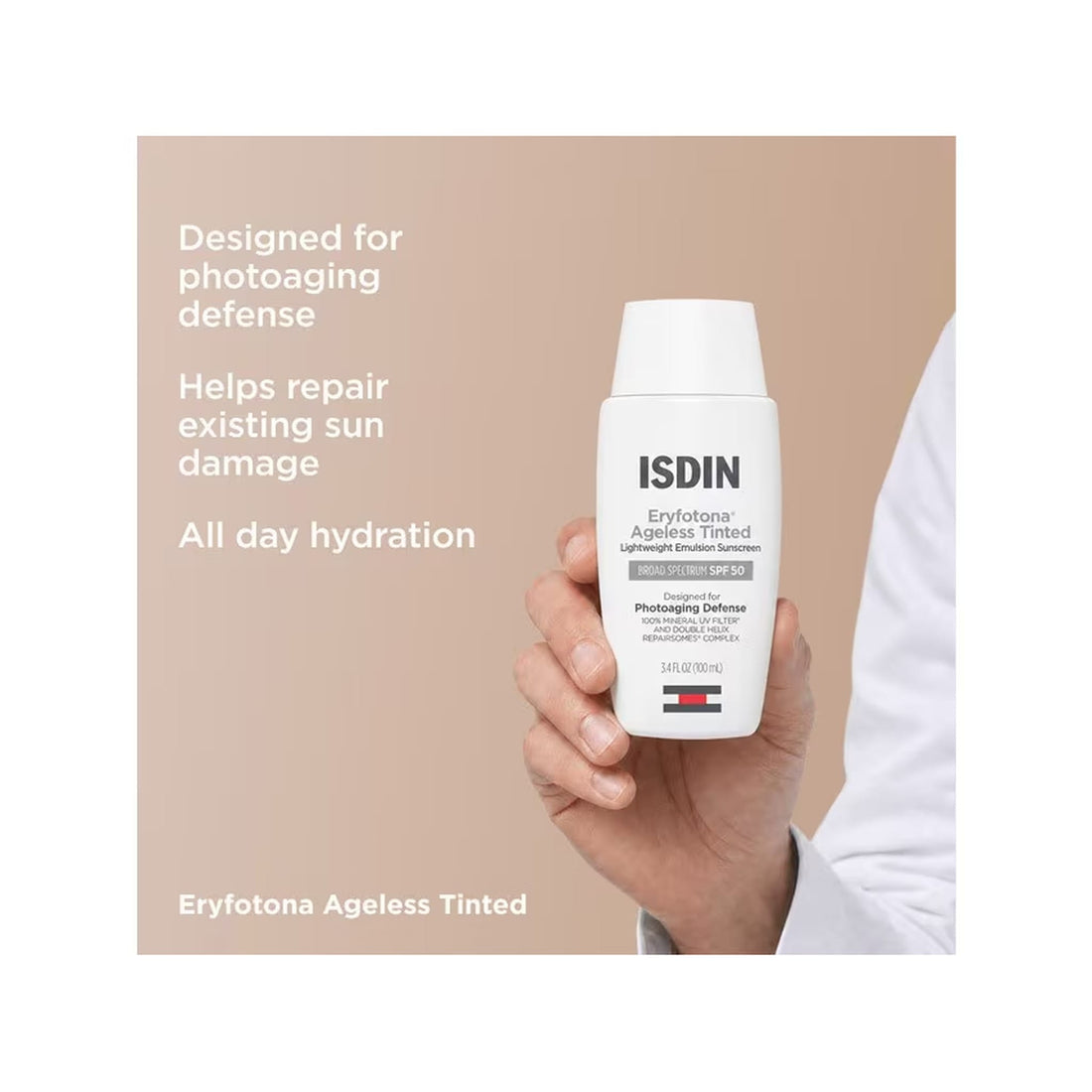 ISDIN Sunscreen ISDIN Eryfotona Ageless Tinted Mineral Broad-Spectrum SPF 50 Face Sunscreen New Formula - Skin Type Solutions