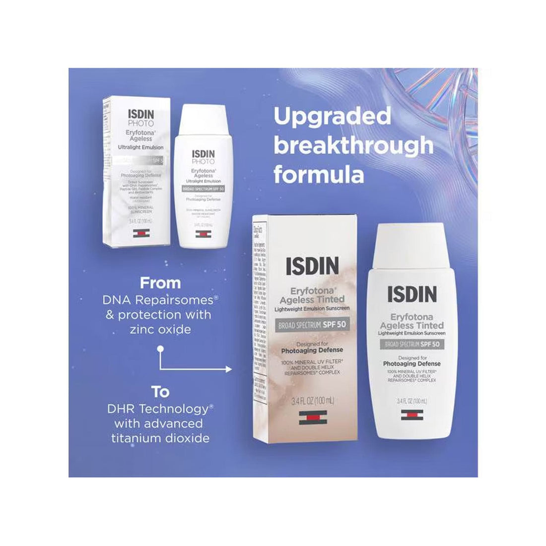 ISDIN Sunscreen ISDIN Eryfotona Ageless Tinted Mineral Broad-Spectrum SPF 50 Face Sunscreen New Formula - Skin Type Solutions