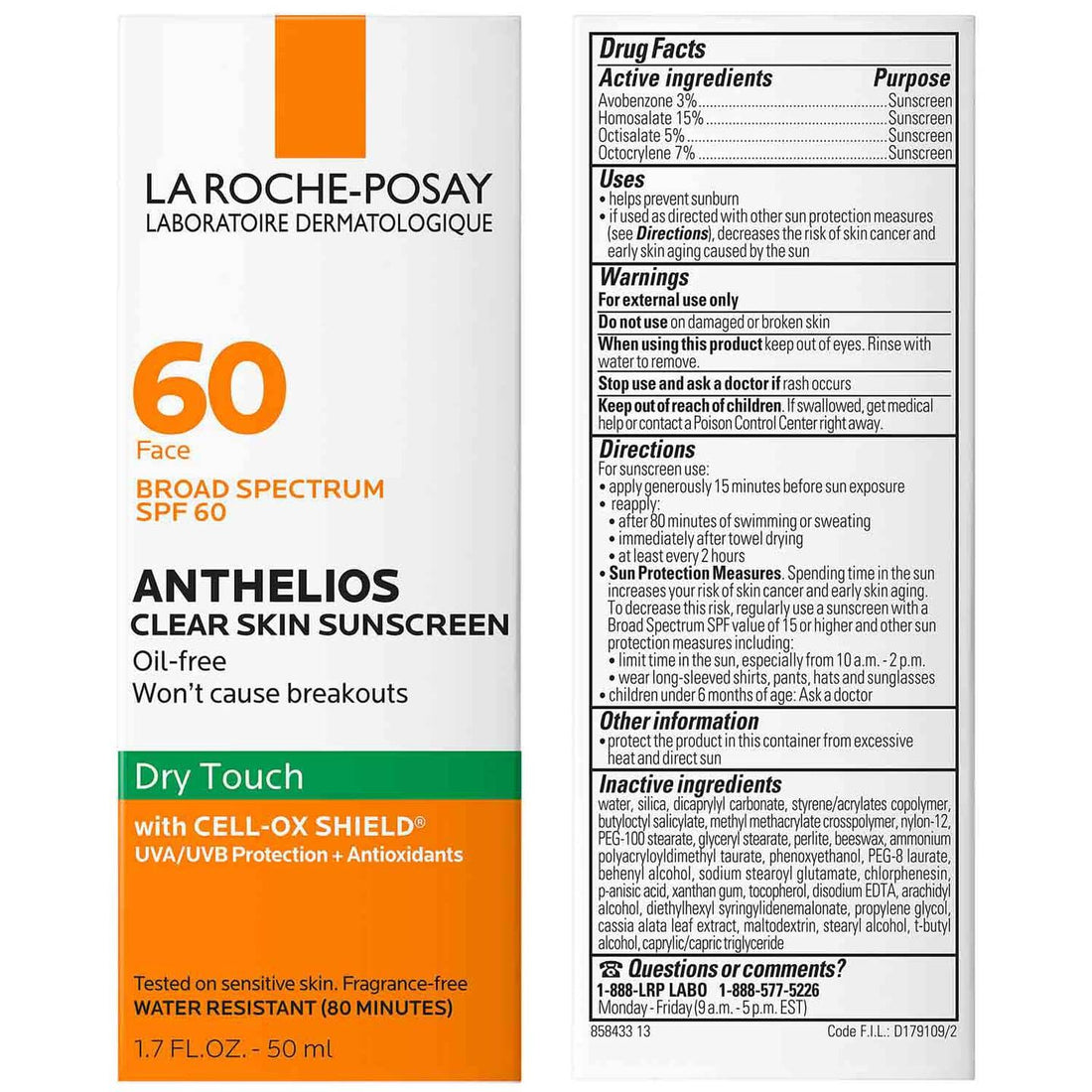 La Roche-Posay Facial Sunscreen La Roche-Posay Anthelios Clear Skin Dry Touch Sunscreen SPF 60 - Skin Type Solutions