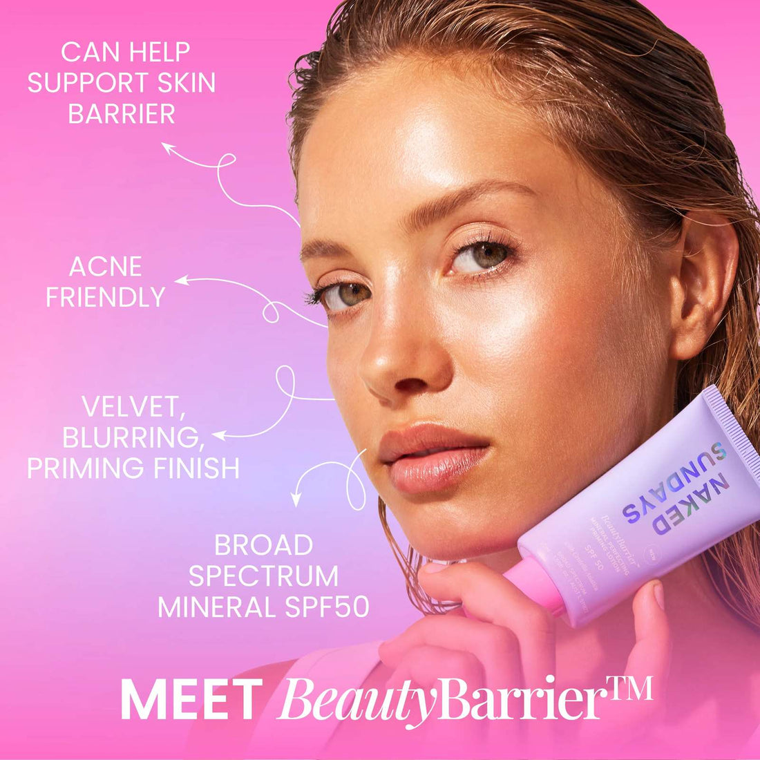 Naked Sundays Sunscreen 50 ml / 1.69 fl. oz. Naked Sundays BeautyBarrier Sunscreen Primer SPF50 - Skin Type Solutions