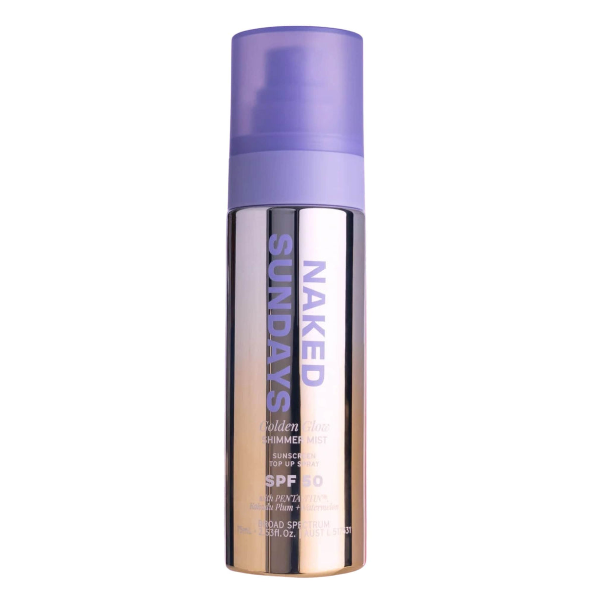 Naked Sundays Sunscreen 75ml 2.54 fl. oz Naked Sundays Golden Glow Shimmer Mist Setting Spray SPF50 - Skin Type Solutions