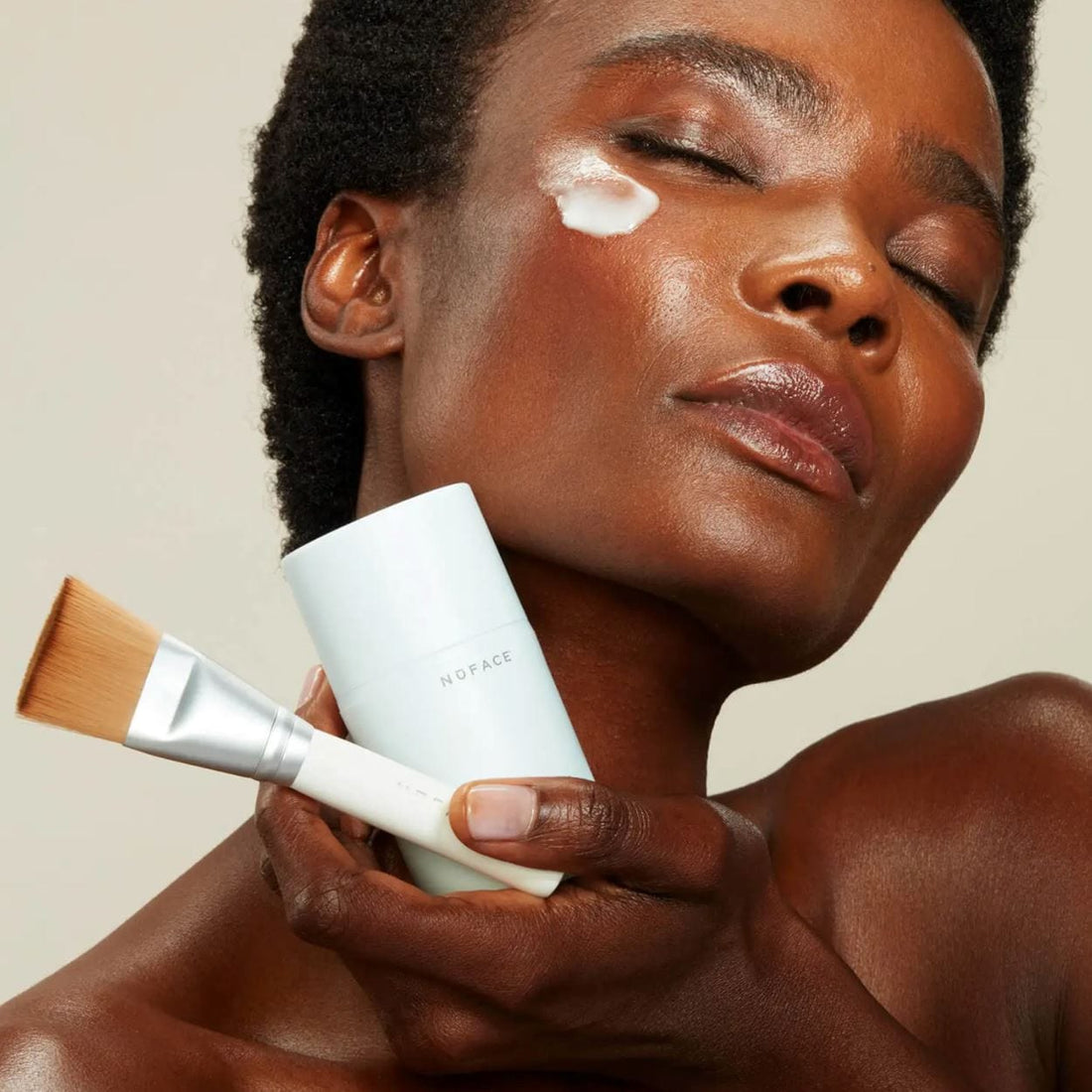 NuFace SkinCare 1.69 oz. NuFACE Firming + Brightening Silk Creme - Skin Type Solutions with model