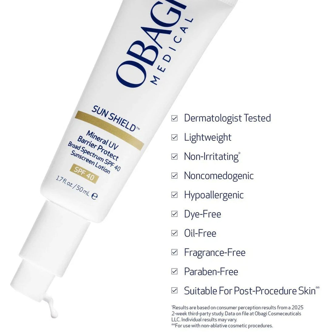 Obagi Sunscreen 1.7 fl. oz Obagi Sun Shield Mineral UV Barrier Protect Broad Spectrum SPF 40 - Skin Type Solutions