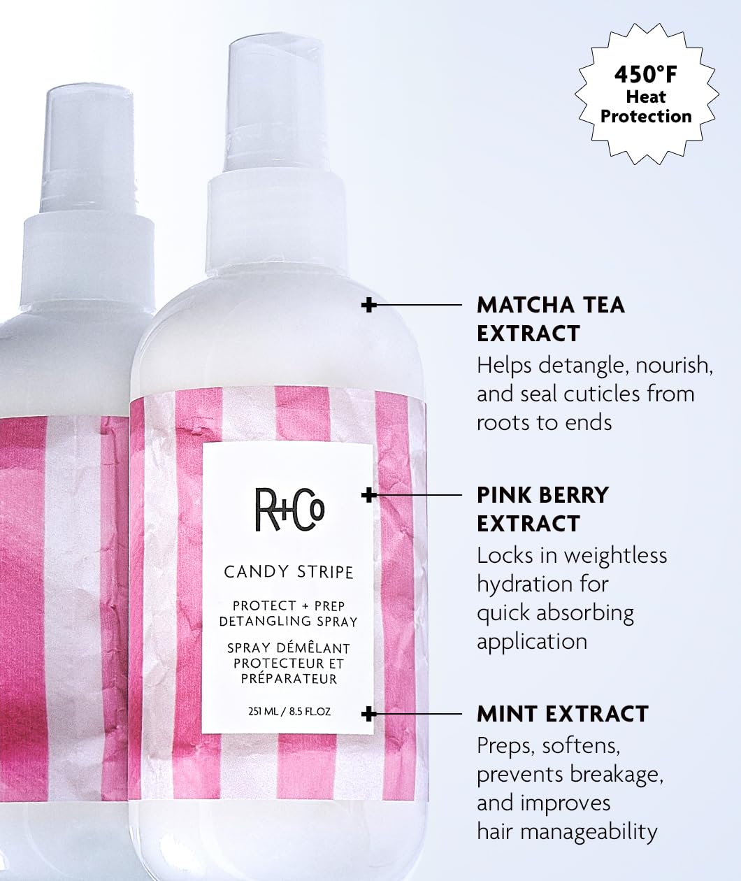 R+Co Hair Styling Products R+Co Candy Stripe Protect + Prep Detangling Spray - Skin Type Solutions