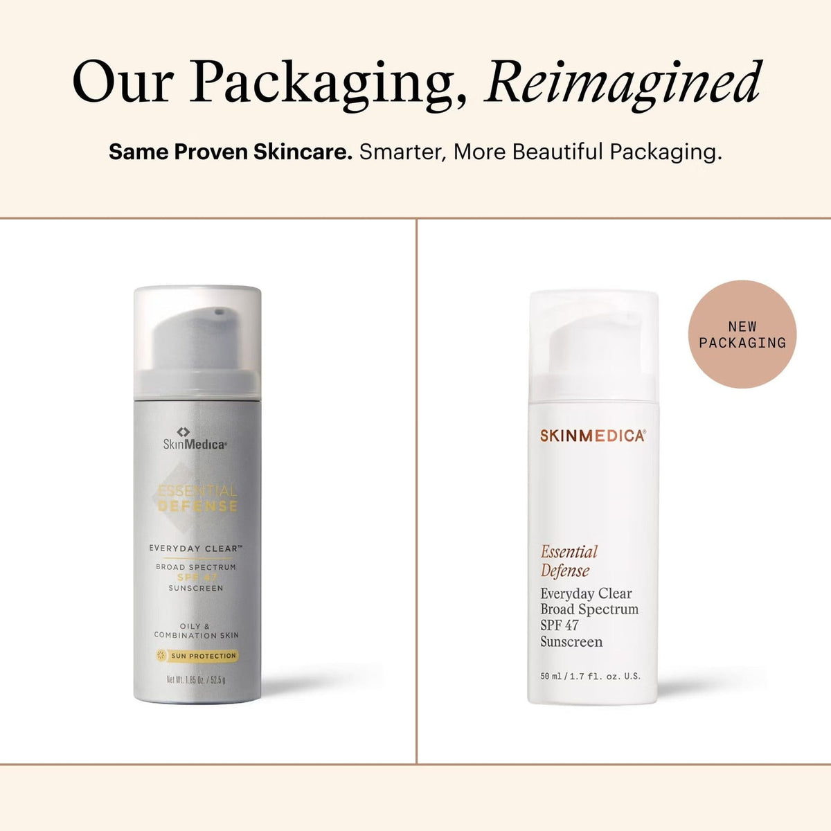 SkinMedica Facial Sunscreen 1.85 fl. oz. SkinMedica Essential Defense Everyday Clear Broad Spectrum SPF 47 Sunscreen - Skin Type Solutions