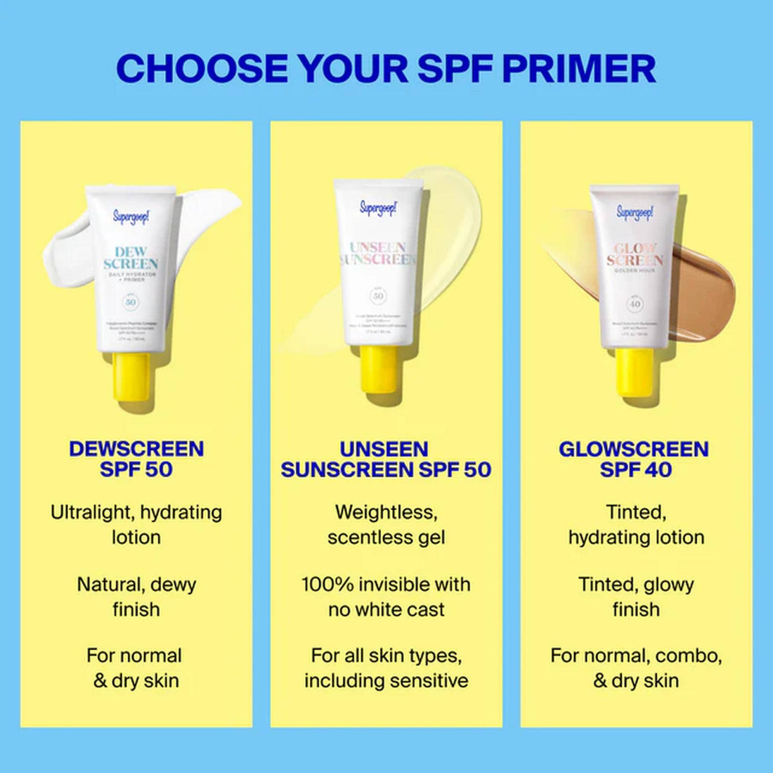 Supergoop Sunscreen 1.7 Fl oz. / 50 ml Supergoop! Dewscreen Hydrating Primer SPF 50 - Skin Type Solutions