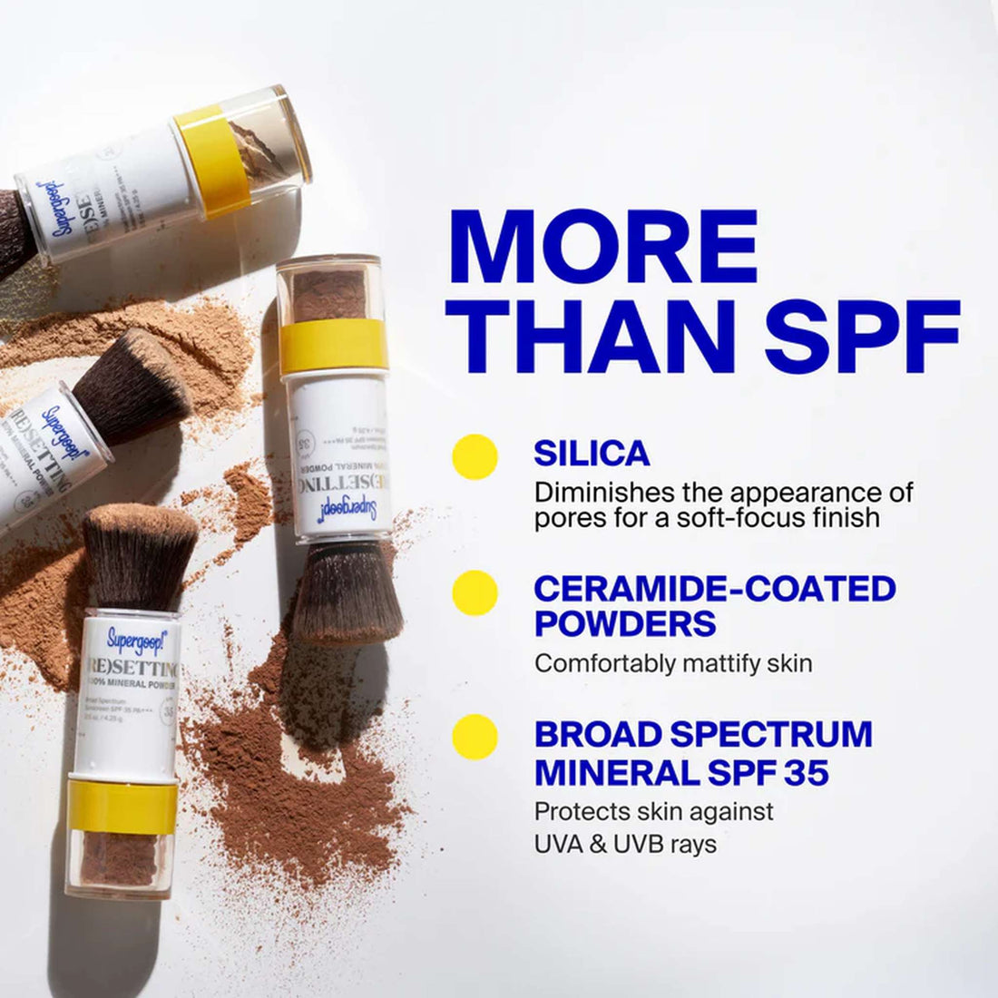 Supergoop Resetting 100% Mineral Powder SPF 35 stick at skin type solutions key ingredients