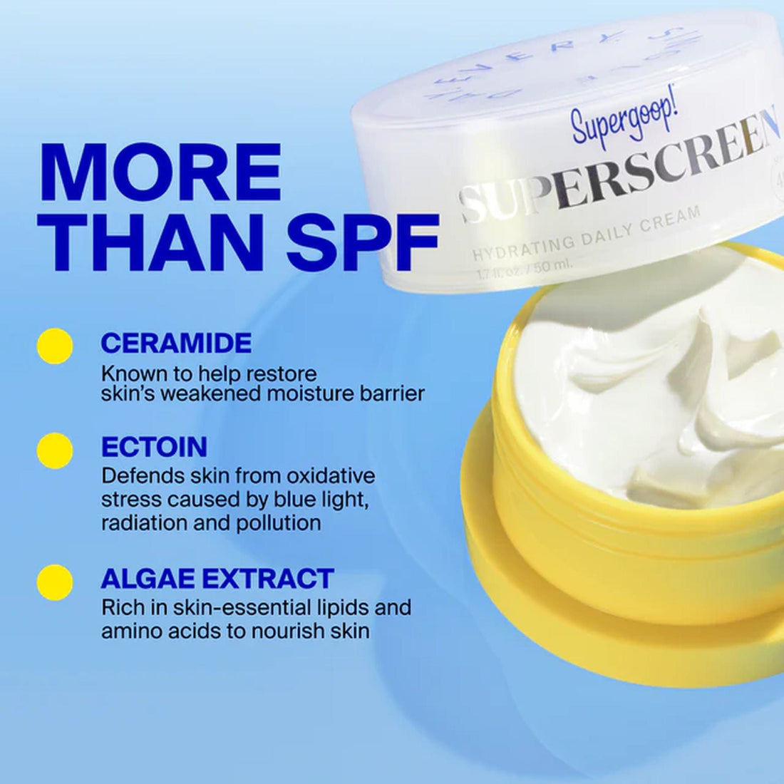 Supergoop Sunscreen 1.7 fl. oz. | 50 ml Supergoop! Superscreen Hydrating Daily Cream SPF 40 - Skin Type Solutions