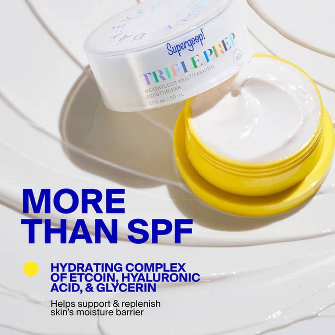 Supergoop Sunscreen 1.7 Fl oz. / 50ml Supergoop! Triple Prep Weightless Multitasking Moisturizer SPF 40 - Skin Type Solutions