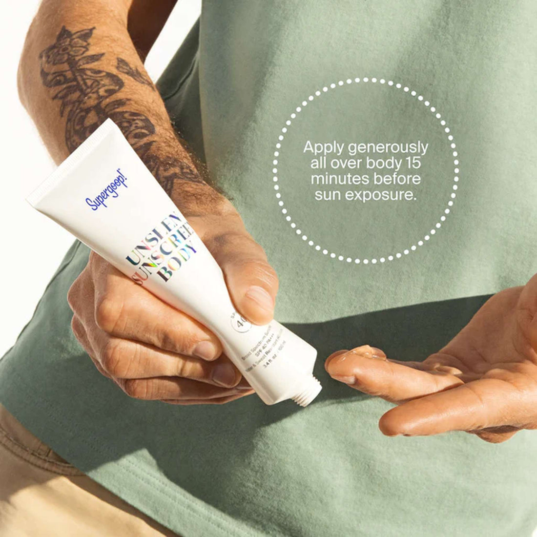 Supergoop Sunscreen 3.4 Fl. oz / 100ml Supergoop! Unseen Sunscreen Body SPF 40 - Skin Type Solutions