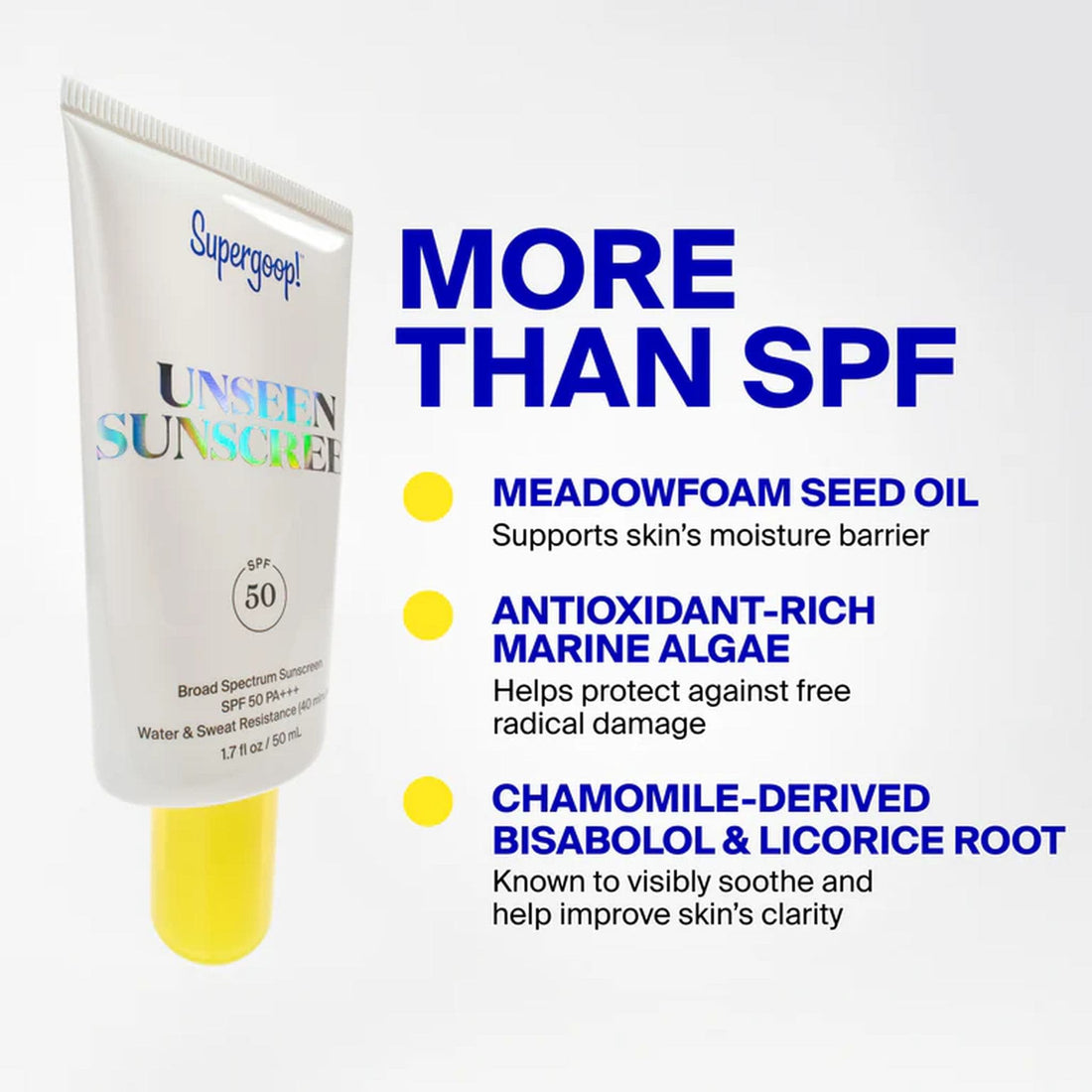 Supergoop unseen sunscreen spf50 at skin type solutions key ingredients