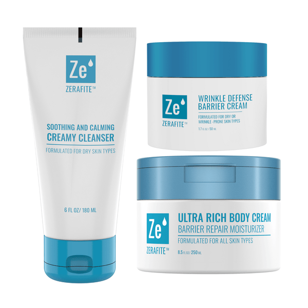 Zerafite Skincare Bundle Zerafite Body Cream, Cleanser, & Wrinkle Defense Moisturizer Bundle - Skin Type Solutions