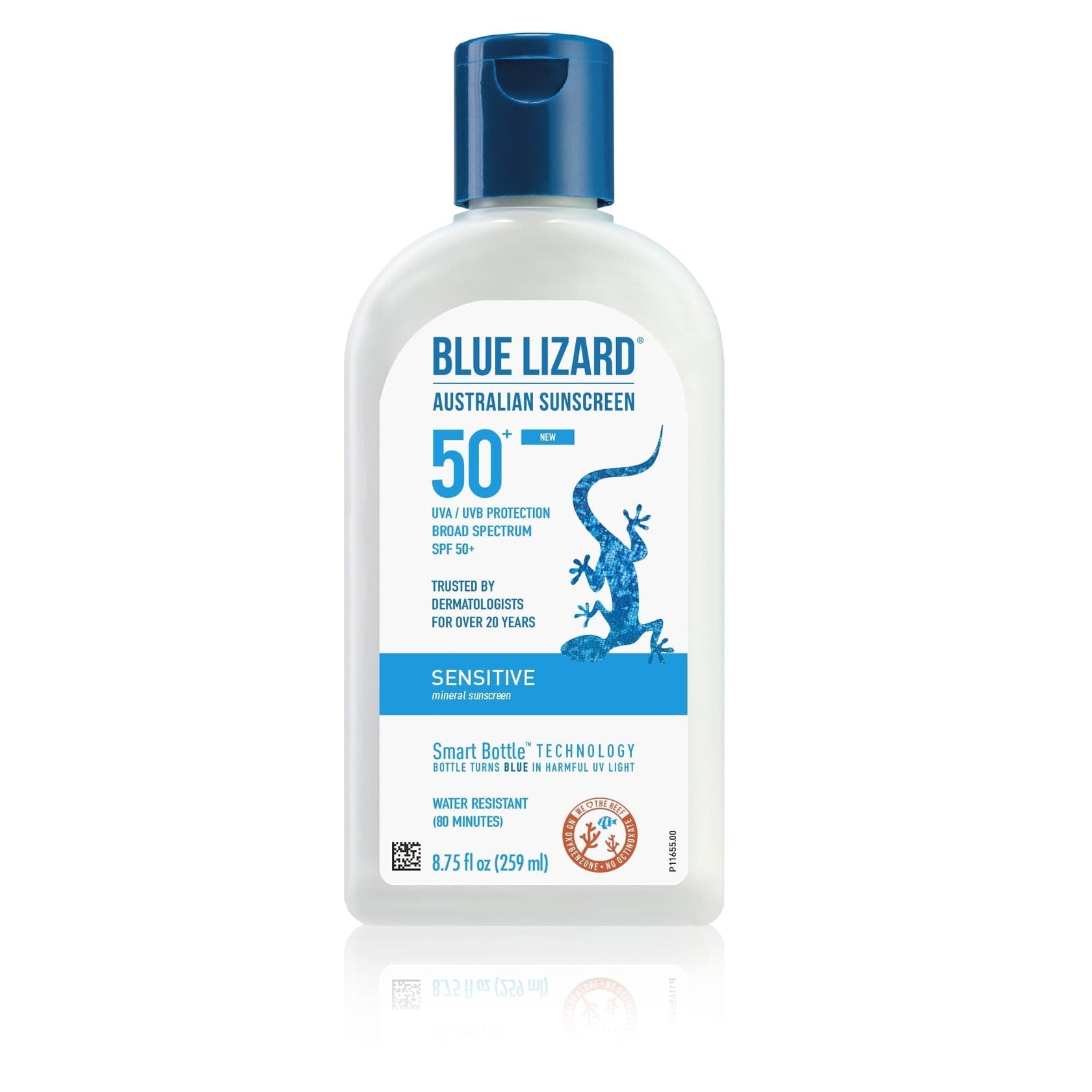 Sunscreen Blue Color Blue Lizard Australian Sensitive Mineral Sunscreen SPF 50+ – Skin Type ...