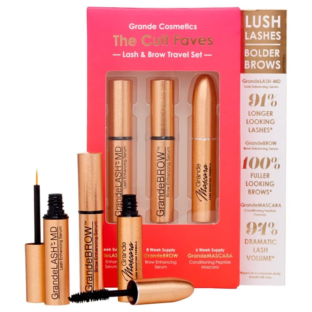Grande Cosmetics Cult Faves Lash & Brow Travel Set shop at Skin Type Solutions