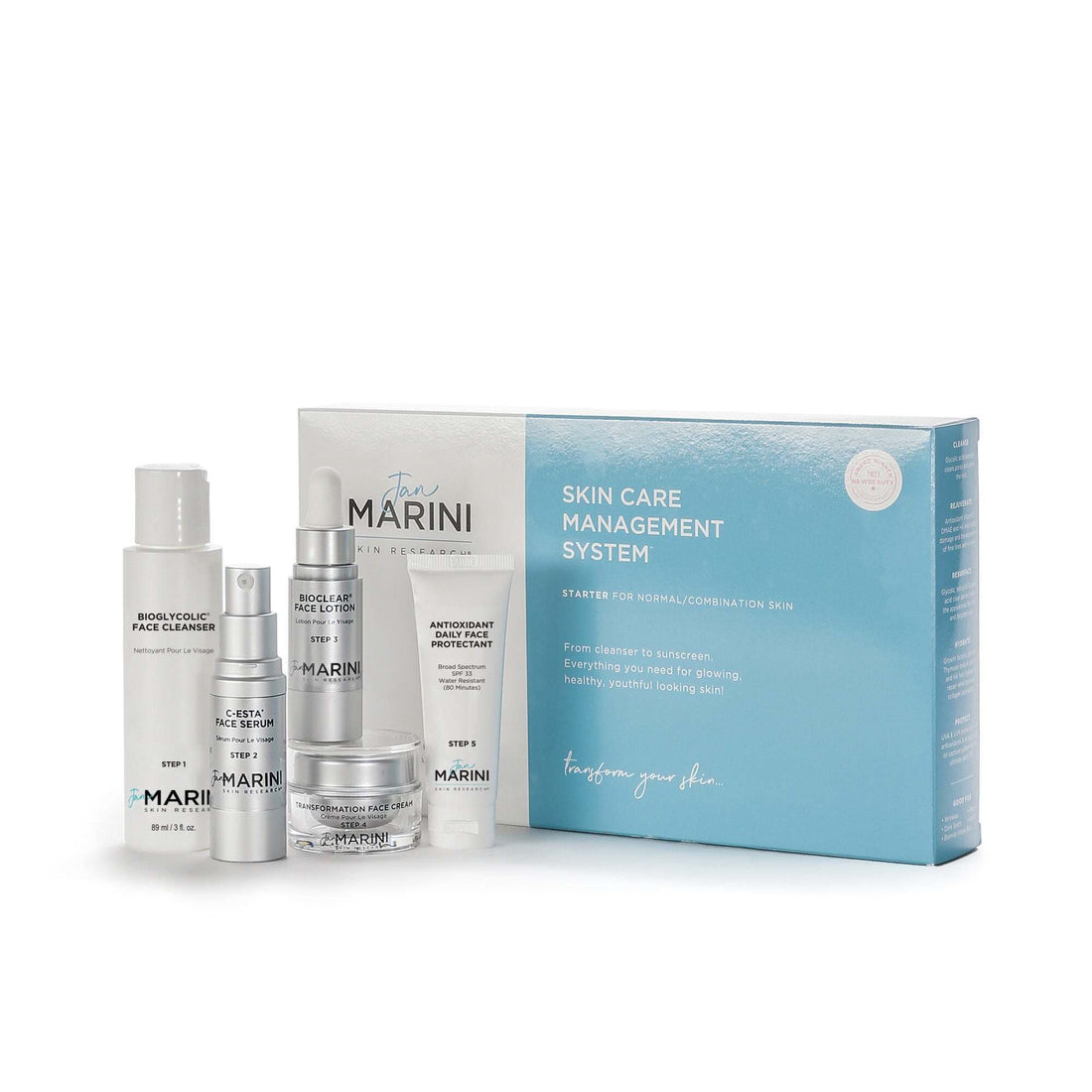 Jan Marini Starter Skincare Management System-Normal/Combination with Antioxidant Daily Face Protectant SPF 33