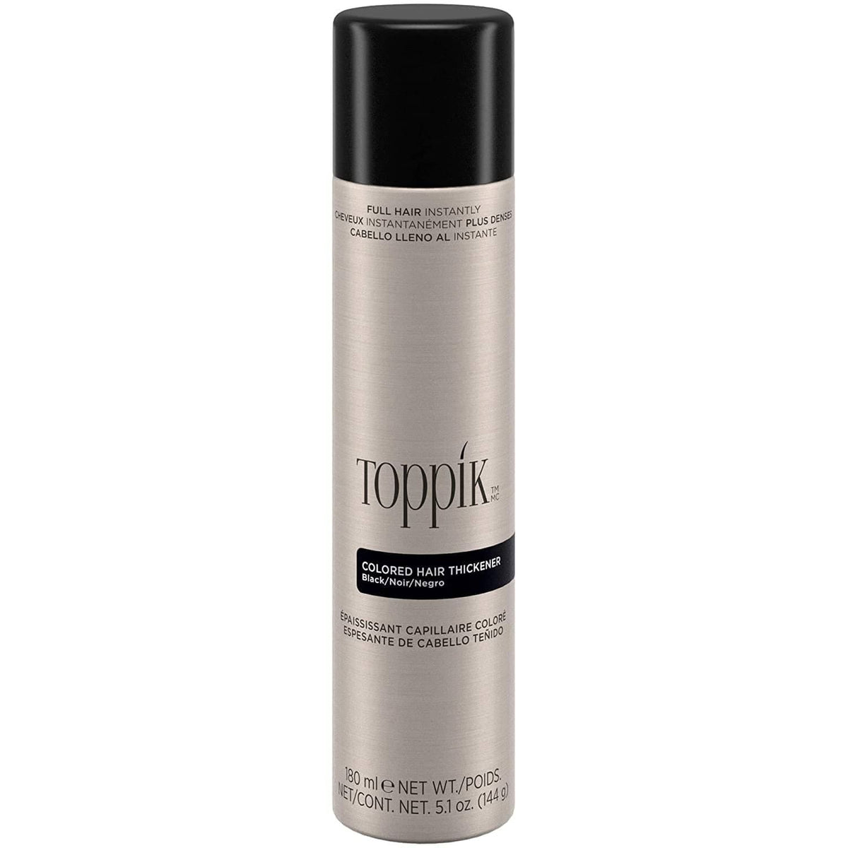 Toppik SkinCare 5.1 oz/144g bottle Toppik Colored Hair Thickener - BLACK - Skin Type Solutions