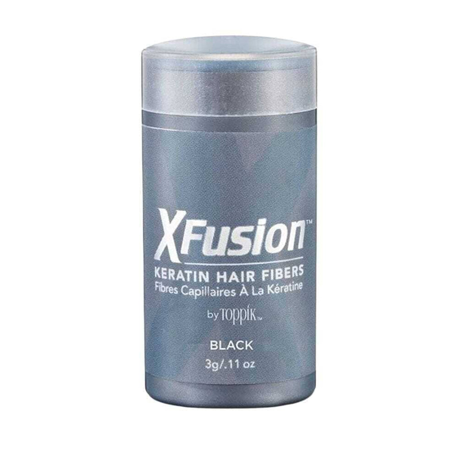 XFusion Keratin Hair Fibers XFusion by Toppik Black 0.11 oz (Travel Size) Shop at Skin Type Solutions